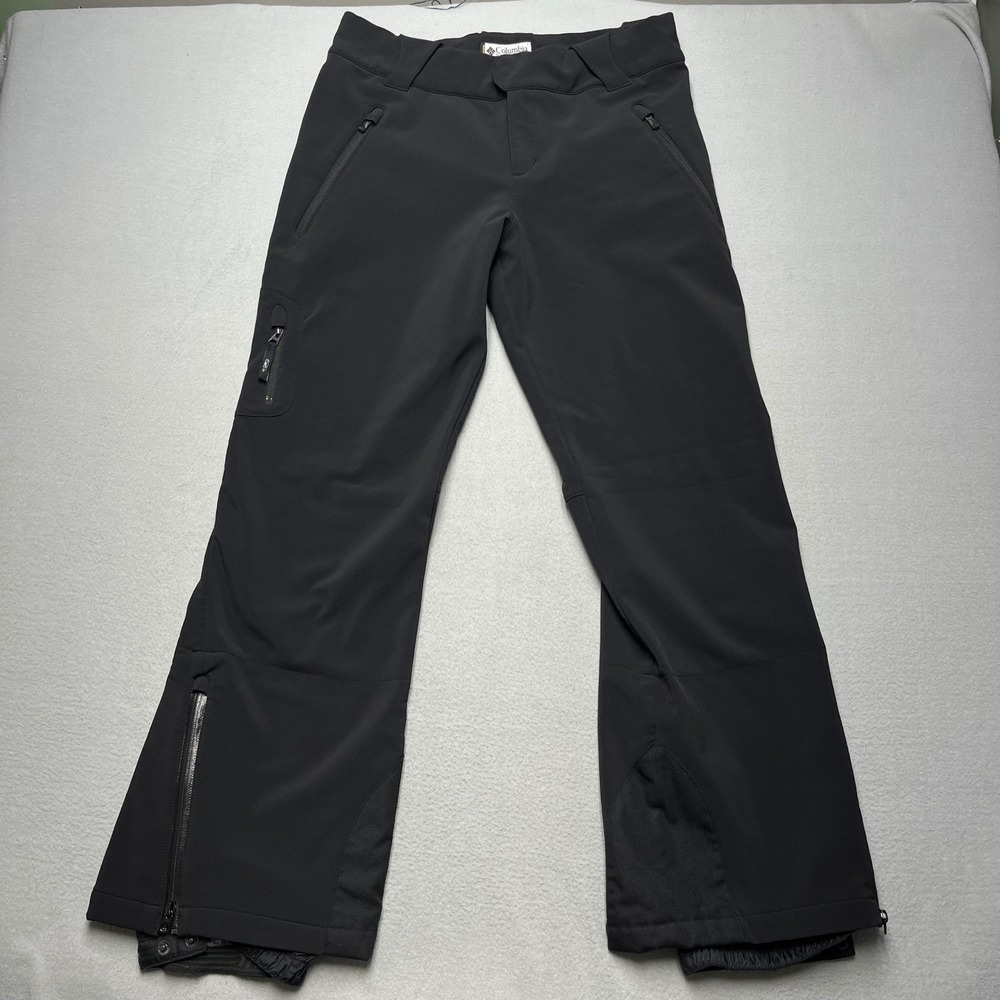 New Columbia Titanium Ski‎ Pant Women BlackSoftshell Fleece Lined Snow Trouser L